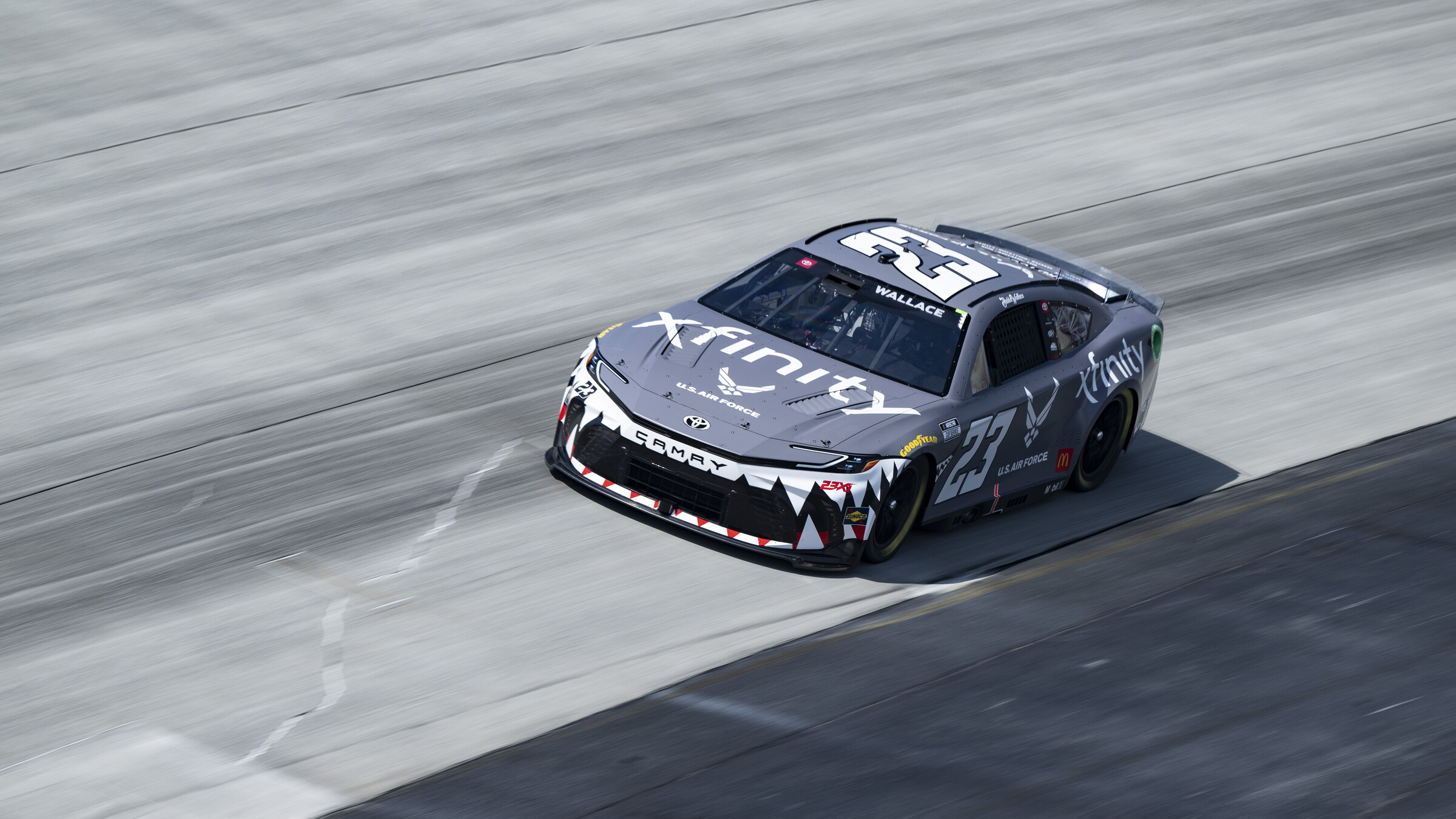 Bubba Wallace drives the No. 23 Toyota Camry at Dover Motor Speedway