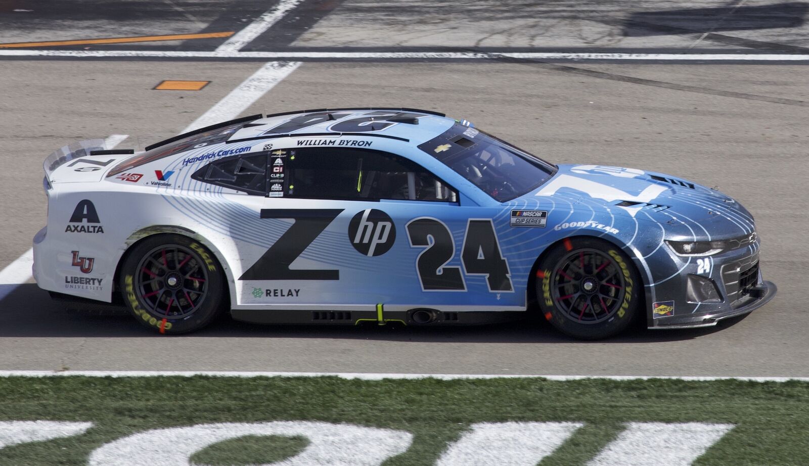 William Byron driving the Hendrick Motorsports No. 24 Z by HP Chevrolet at Las Vegas Motor Speedway in 2024
